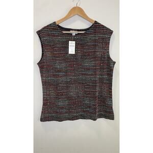 NWT Coldwater Creek Sleeveless Tank Top Slinky Stretch Rainbow Women's 1X